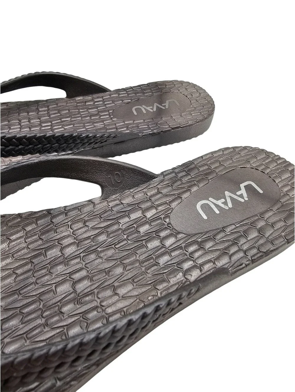 Lavau Womens Sz 10 Flip Flop Sandals Silver Gray